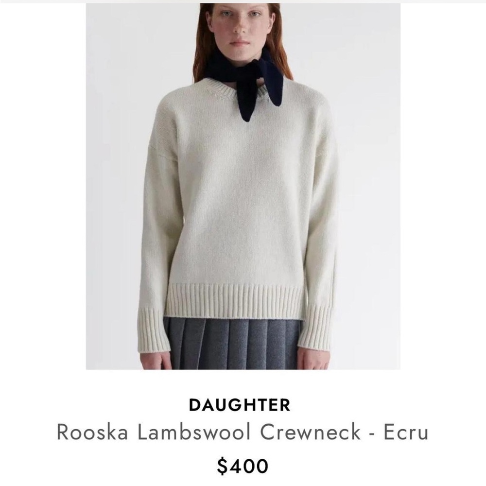 Ecru Lambswool Crewneck Sweater